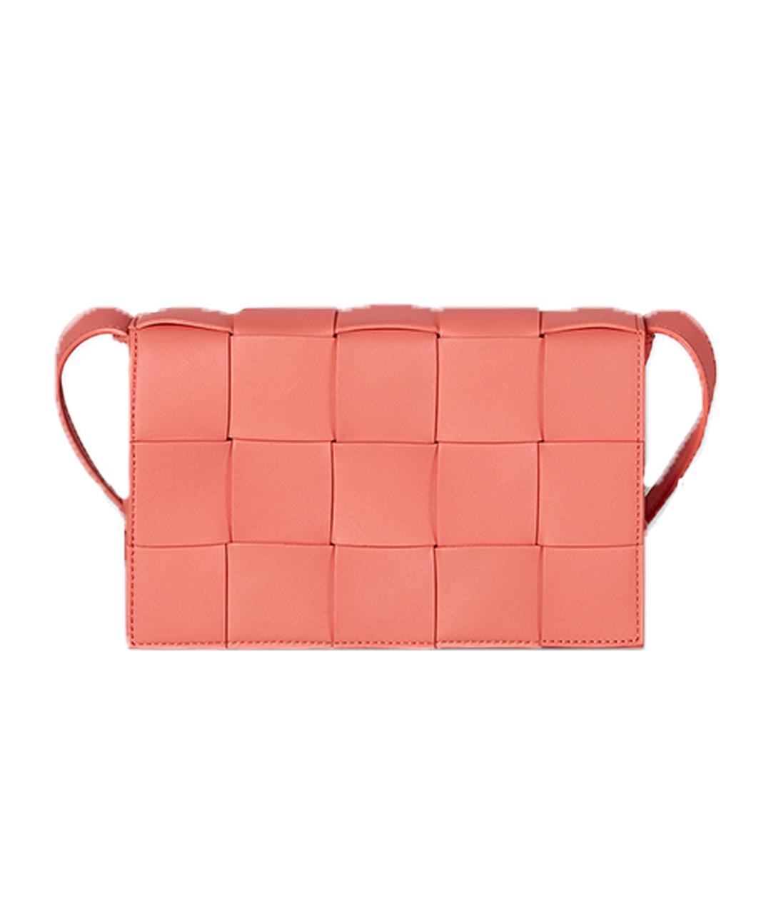 BOTTEGA VENETA Коралловая кожаная сумка через плечо, фото 1