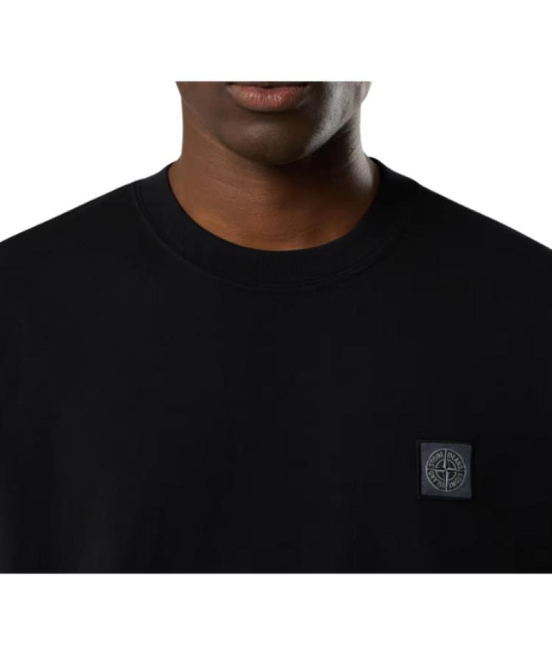 STONE ISLAND Черная футболка, фото 4