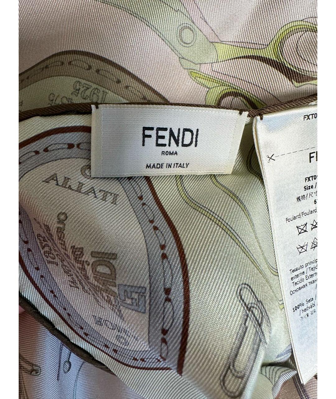 FENDI Мульти шелковый платок, фото 8