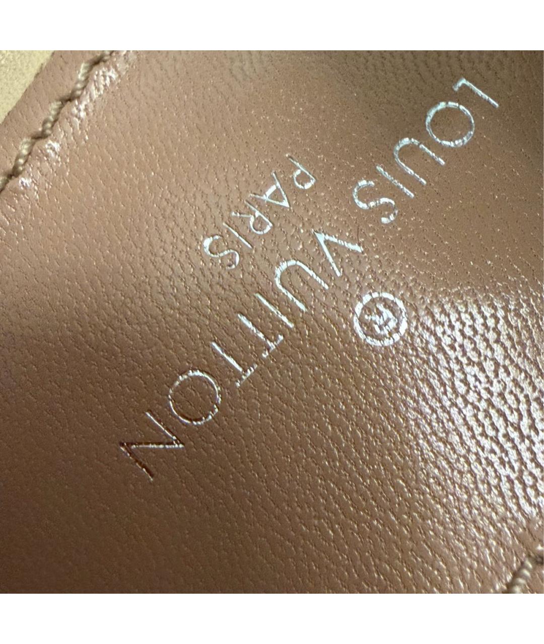 LOUIS VUITTON Бежевые кожаные босоножки, фото 5