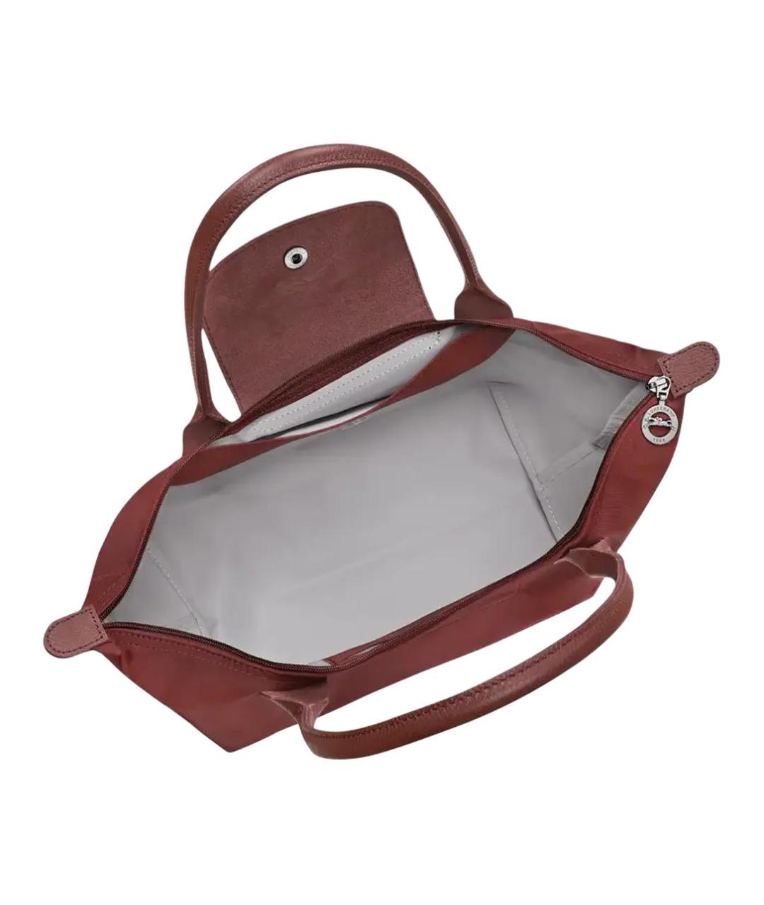 LONGCHAMP Бордовая тканевая сумка тоут, фото 3