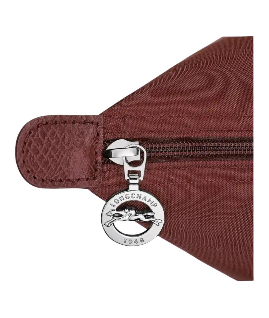 LONGCHAMP Бордовая тканевая сумка тоут, фото 5