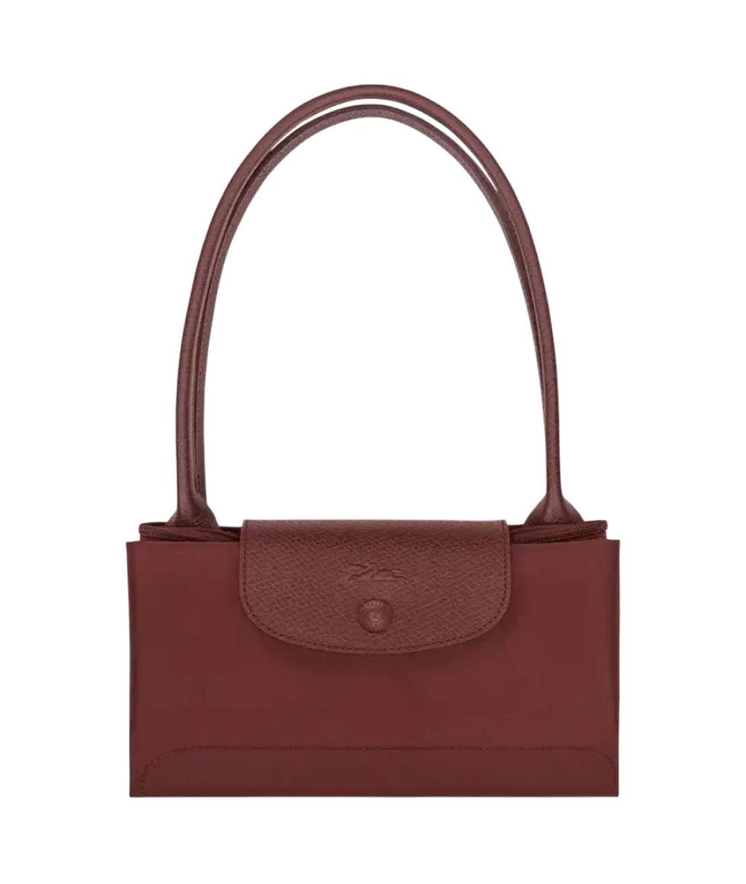 LONGCHAMP Бордовая тканевая сумка тоут, фото 4