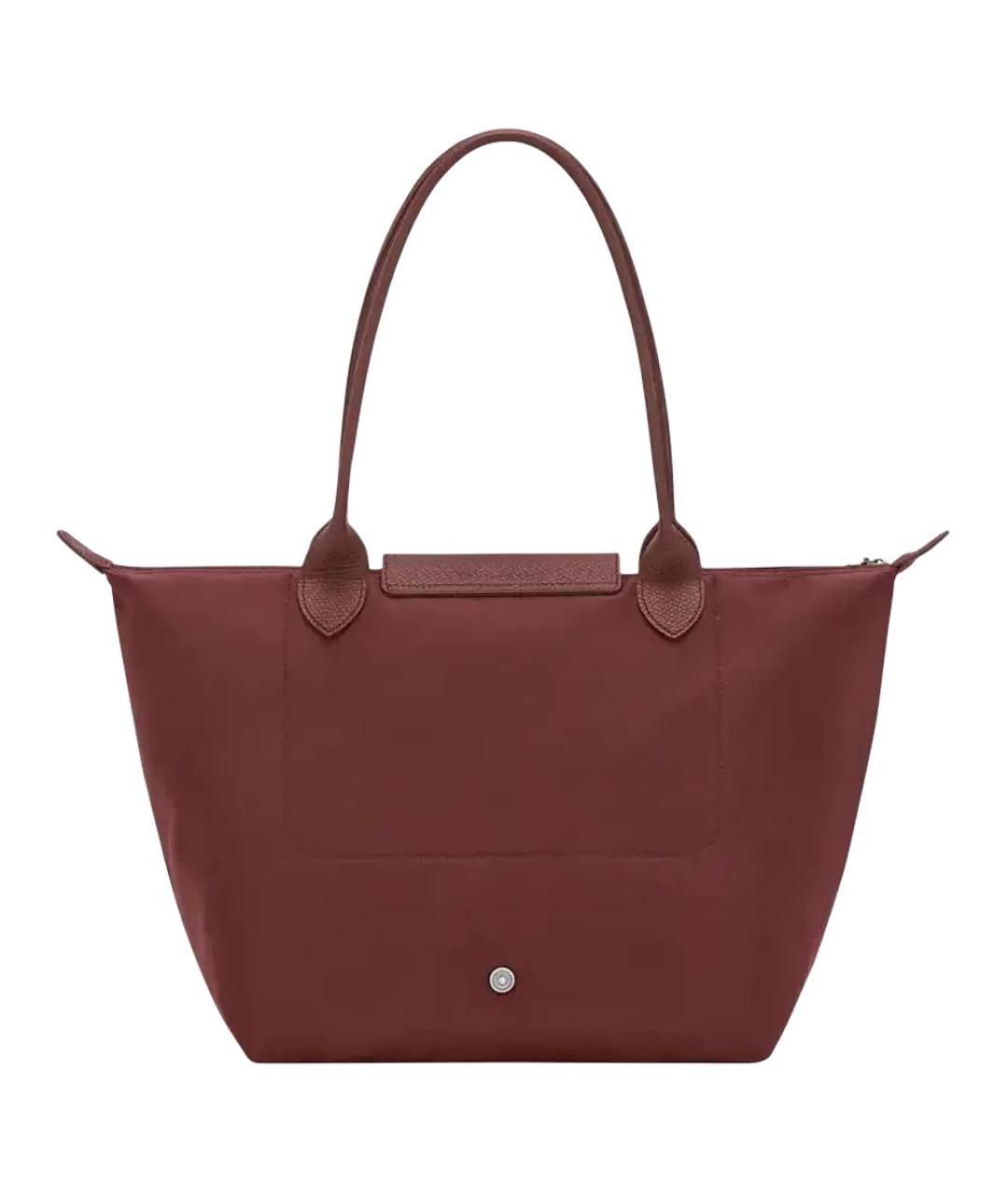 LONGCHAMP Бордовая тканевая сумка тоут, фото 2