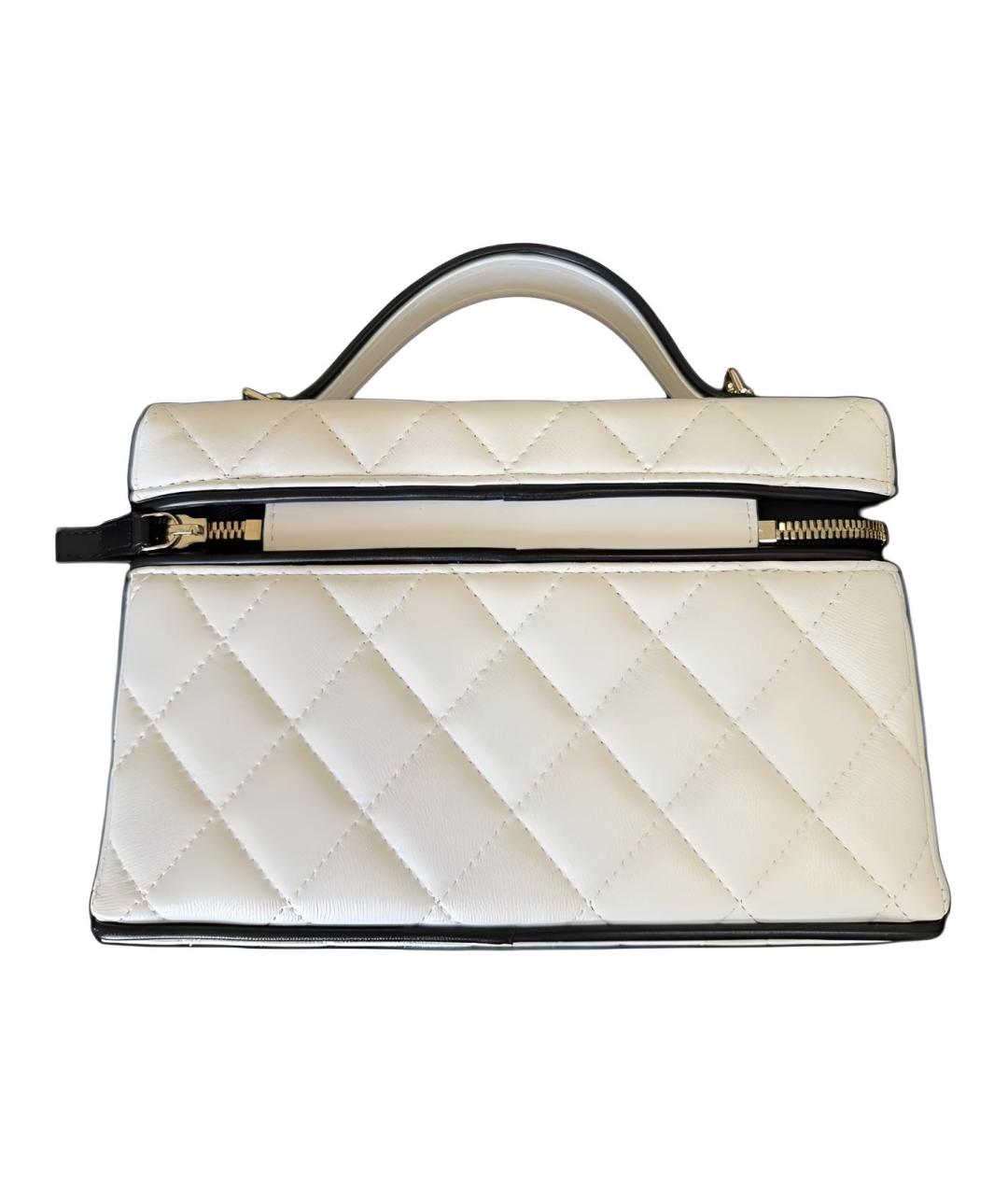 CHANEL Белая кожаная косметичка, фото 2