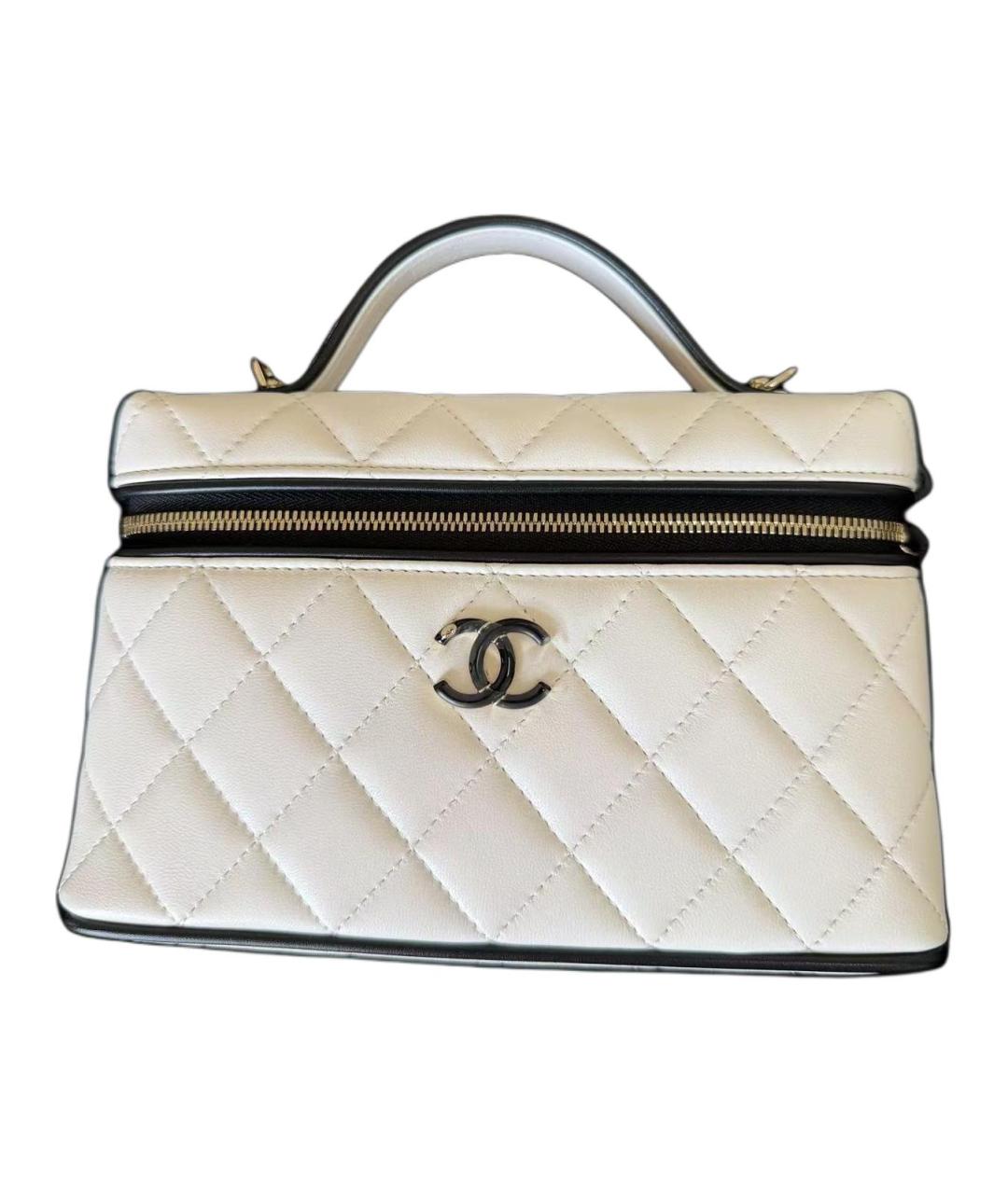 CHANEL Белая кожаная косметичка, фото 1