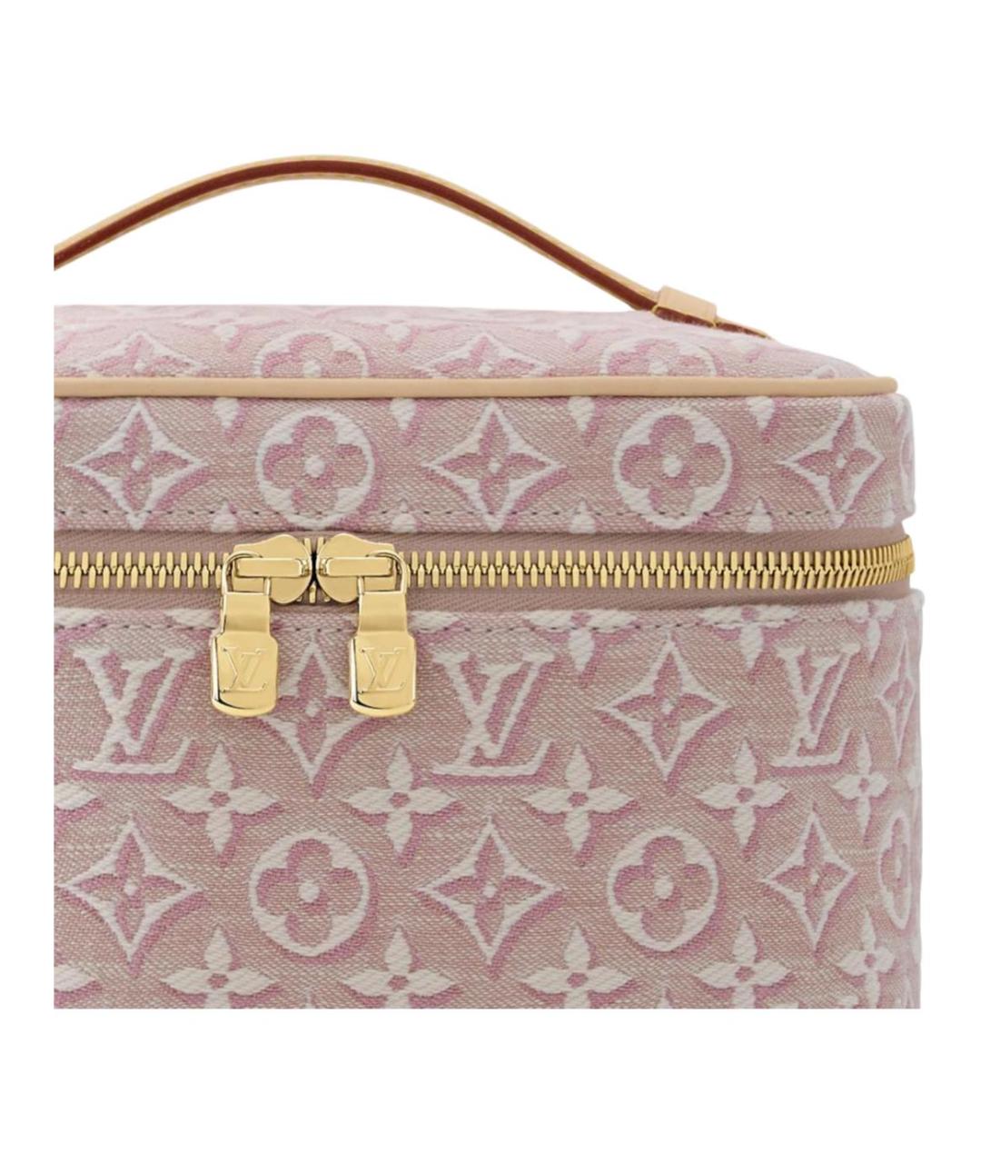 LOUIS VUITTON Розовая тканевая косметичка, фото 5