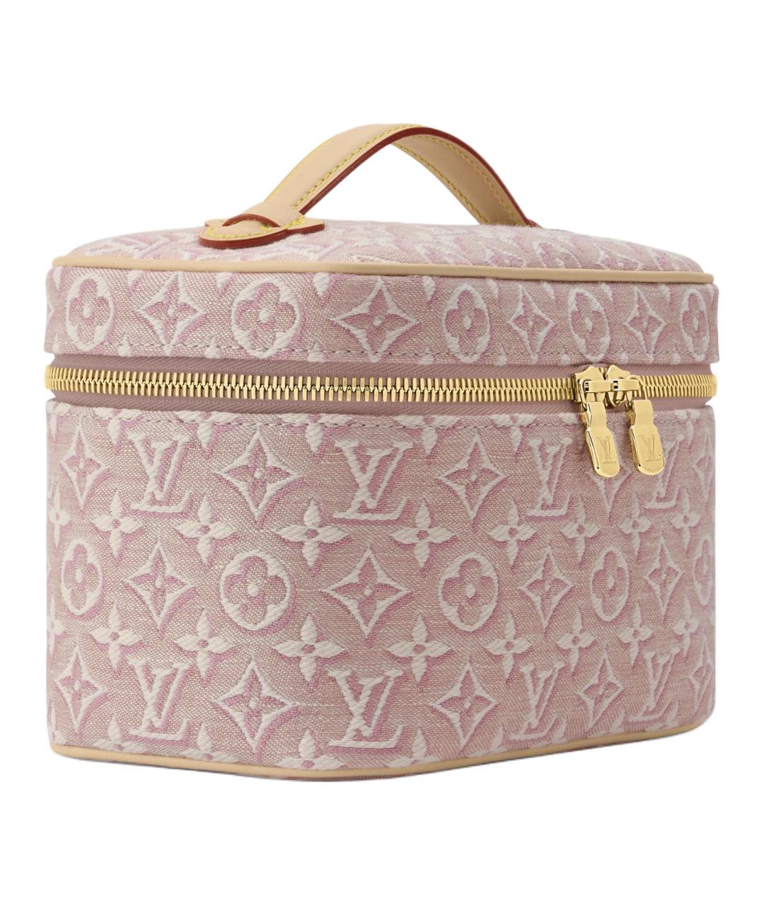 LOUIS VUITTON Розовая тканевая косметичка, фото 2