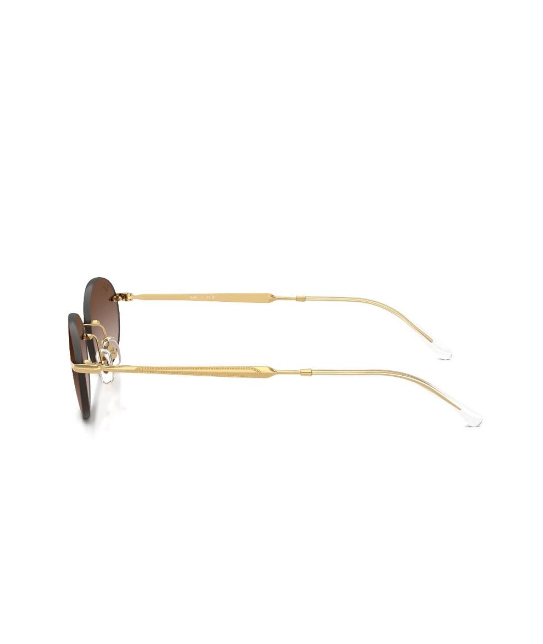 RAY BAN Коричневые металлические солнцезащитные очки, фото 3