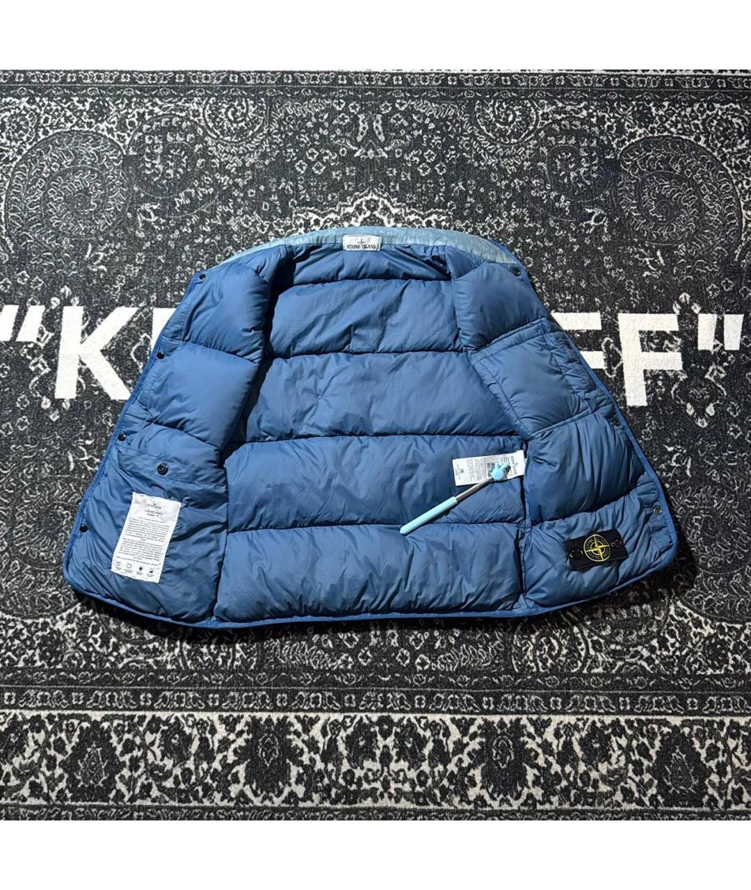 STONE ISLAND Голубой хлопко-эластановый жилет, фото 3