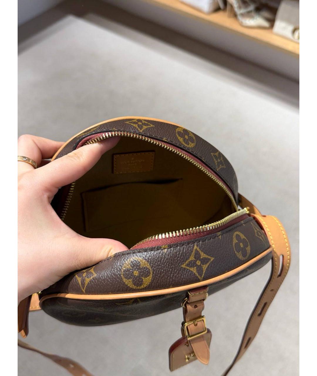LOUIS VUITTON Коричневая кожаная сумка через плечо, фото 6