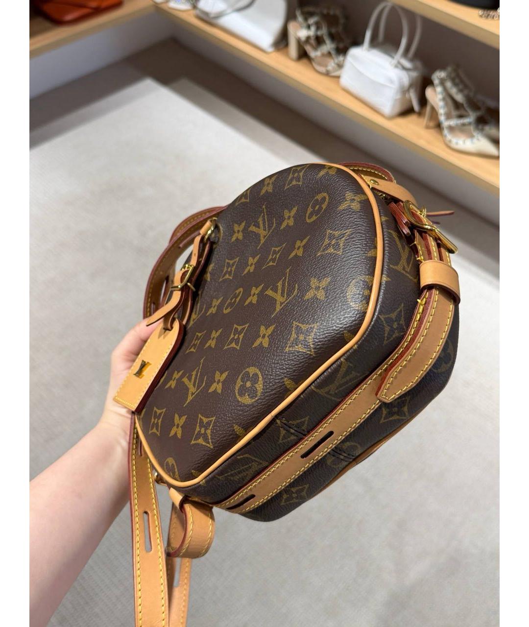 LOUIS VUITTON Коричневая кожаная сумка через плечо, фото 3