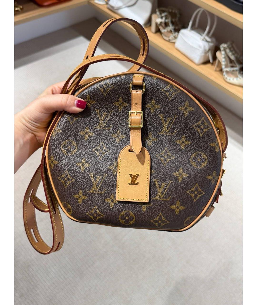 LOUIS VUITTON Коричневая кожаная сумка через плечо, фото 7