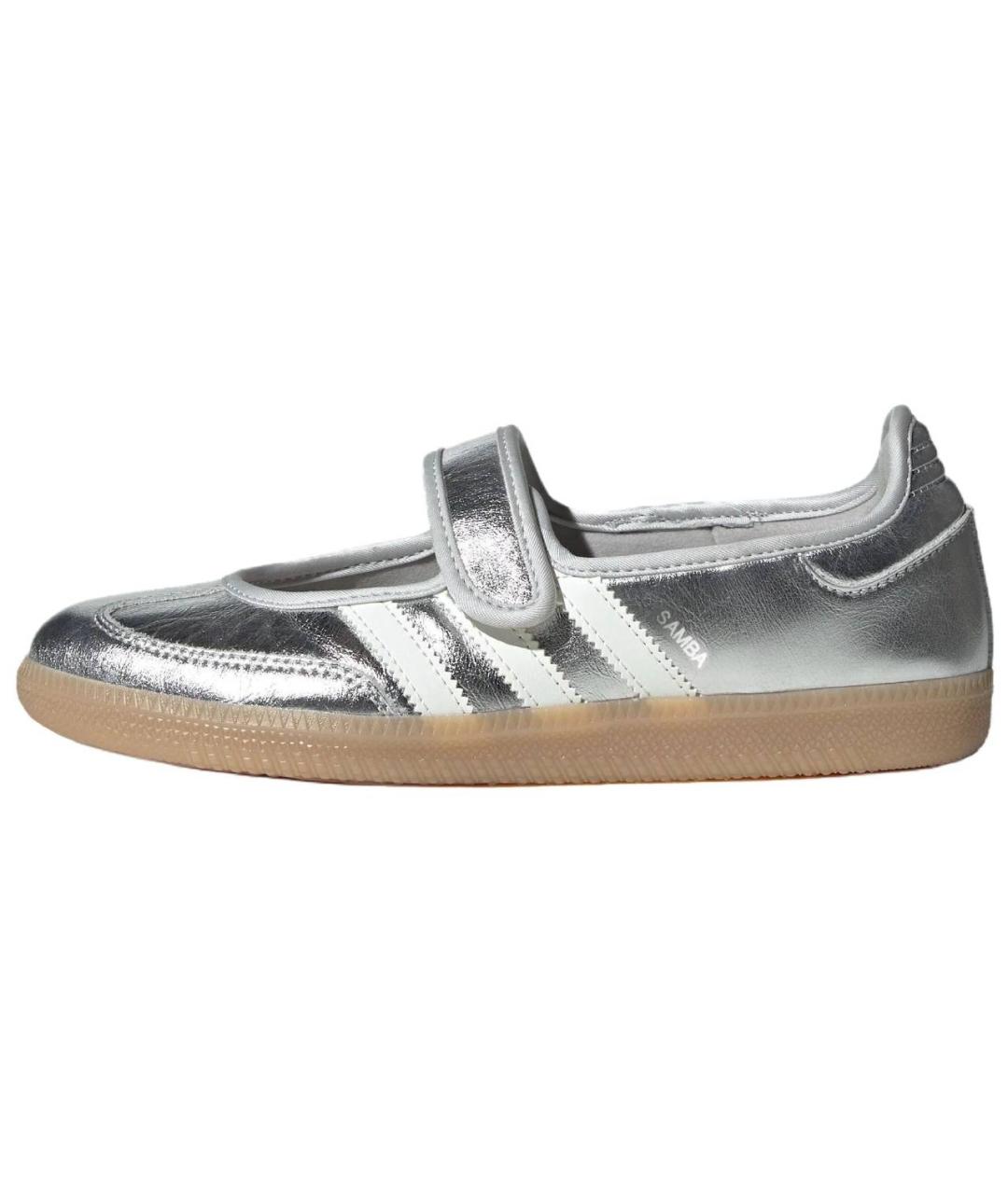 ADIDAS Серебряные кожаные туфли, фото 2