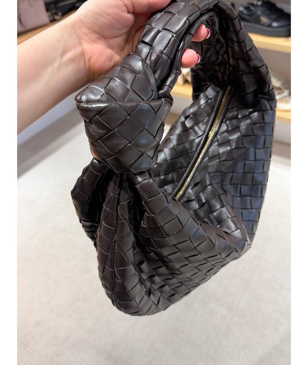 BOTTEGA VENETA Коричневая кожаная сумка с короткими ручками, фото 3