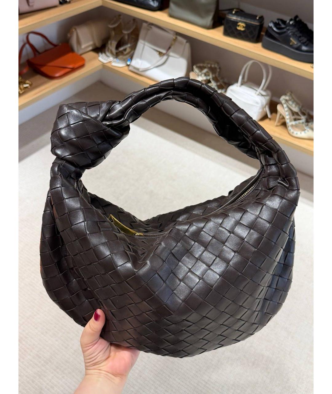 BOTTEGA VENETA Коричневая кожаная сумка с короткими ручками, фото 6