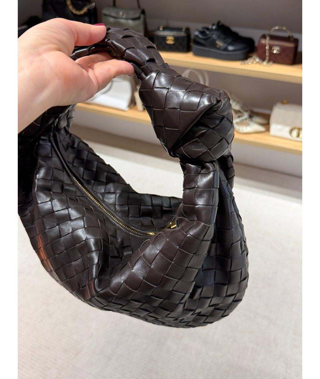 BOTTEGA VENETA Коричневая кожаная сумка с короткими ручками, фото 4