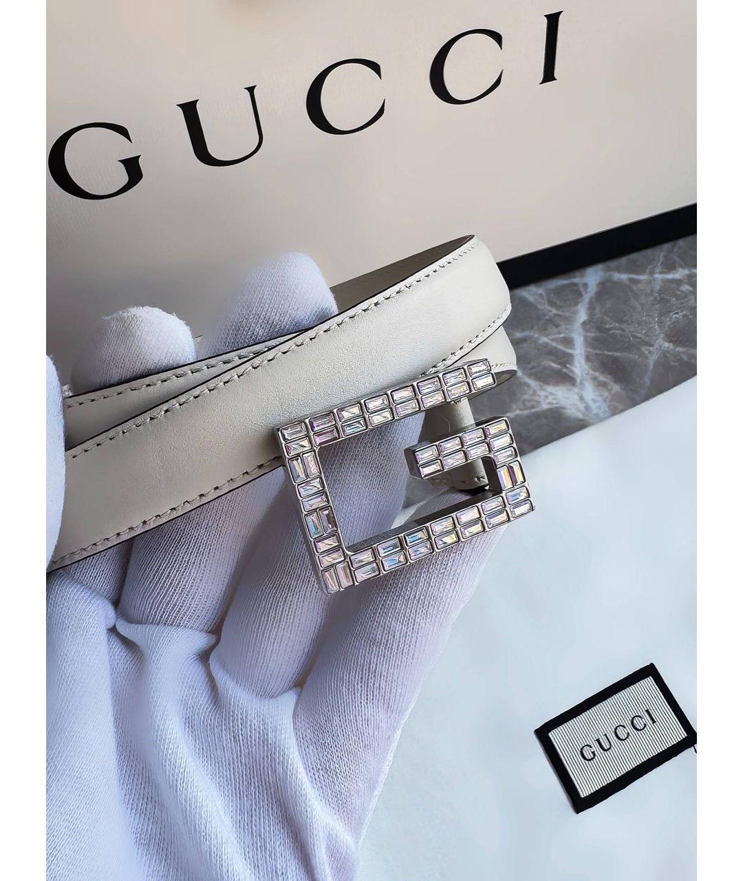 GUCCI Белый кожаный ремень, фото 7