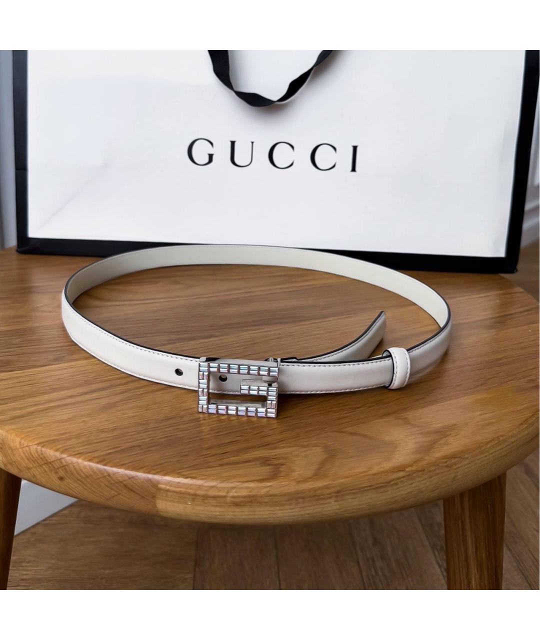 GUCCI Белый кожаный ремень, фото 8