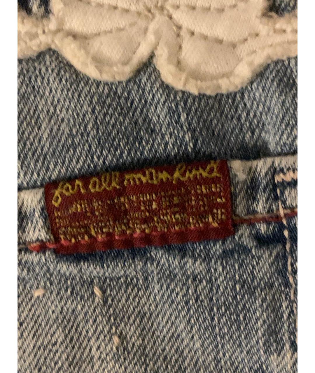 7 FOR ALL MANKIND Голубые хлопковые джинсы клеш, фото 4
