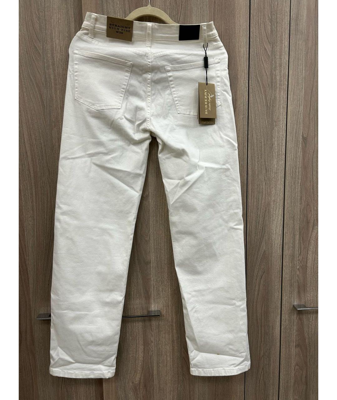 BURBERRY Белые хлопковые прямые джинсы, фото 2