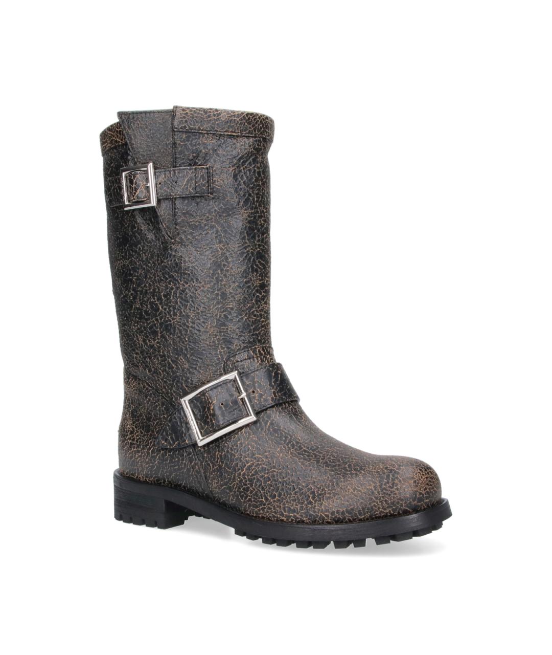 JIMMY CHOO Черные кожаные сапоги, фото 2