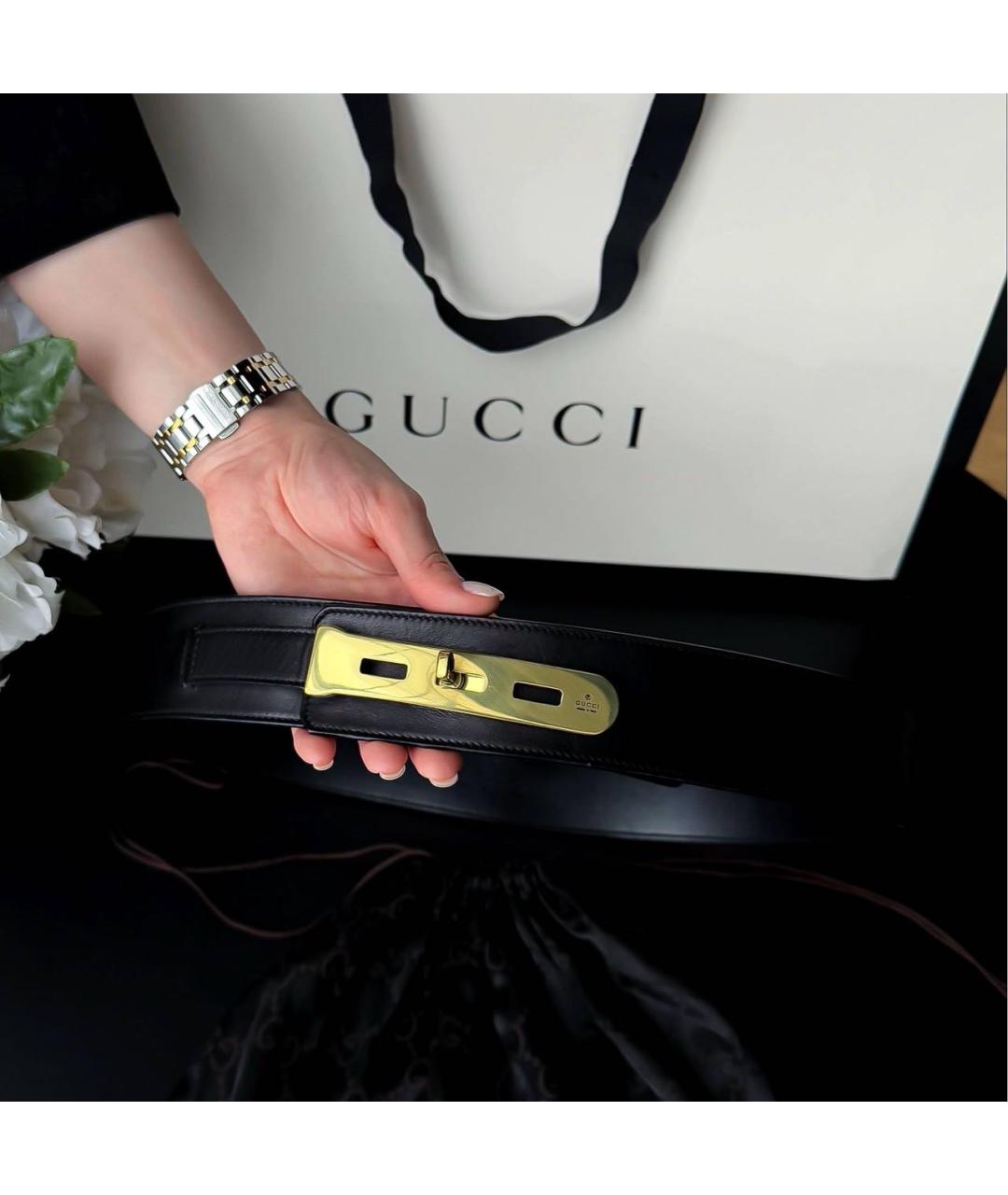 GUCCI Черный кожаный ремень, фото 7