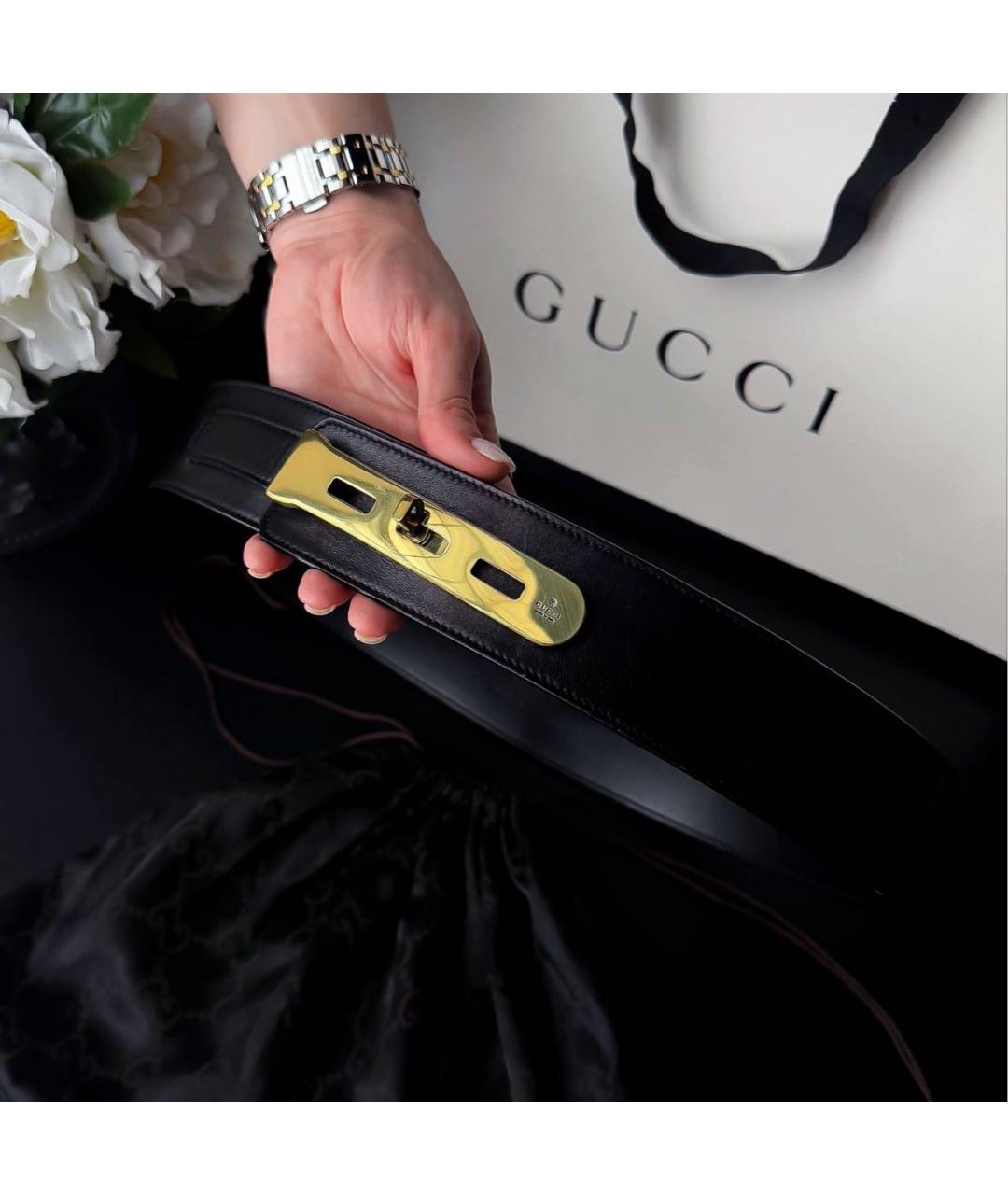 GUCCI Черный кожаный ремень, фото 8