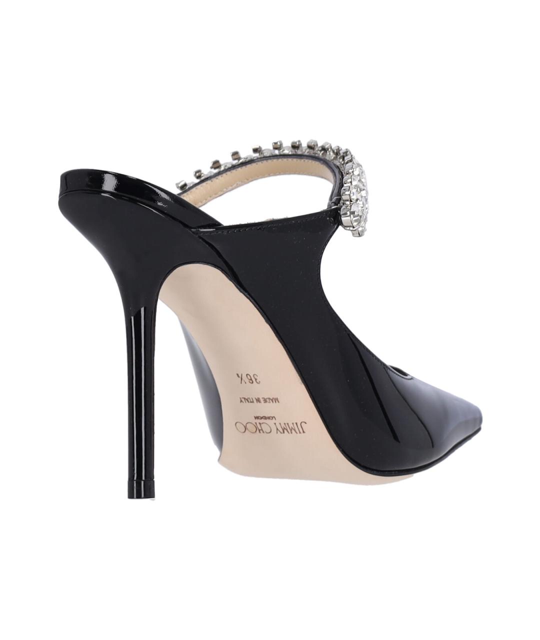 JIMMY CHOO Черные кожаные мюли, фото 4