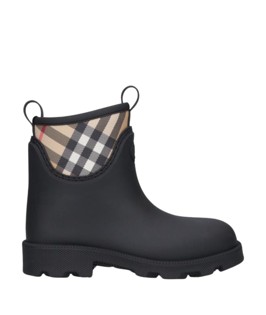 BURBERRY Черные синтетические ботинки, фото 1