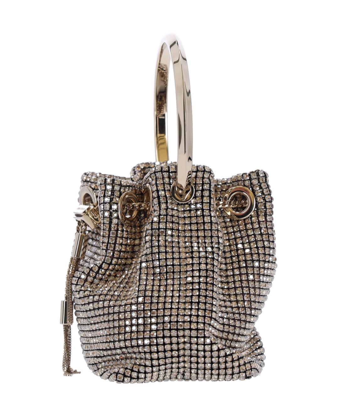 JIMMY CHOO Бежевая тканевая сумка с короткими ручками, фото 4