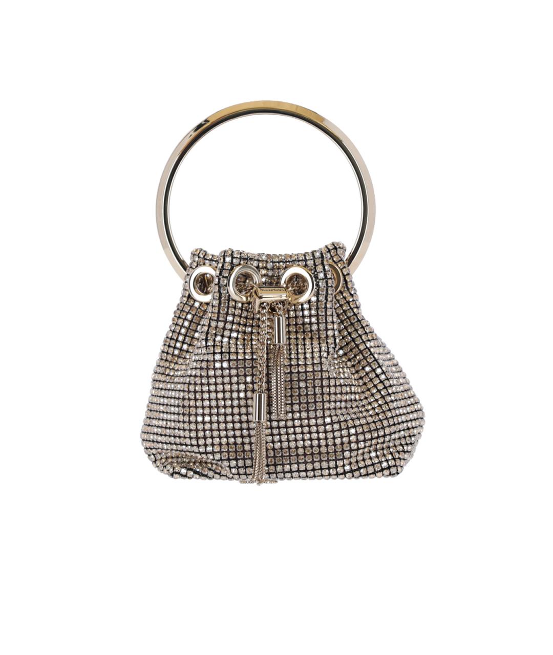 JIMMY CHOO Бежевая тканевая сумка с короткими ручками, фото 1