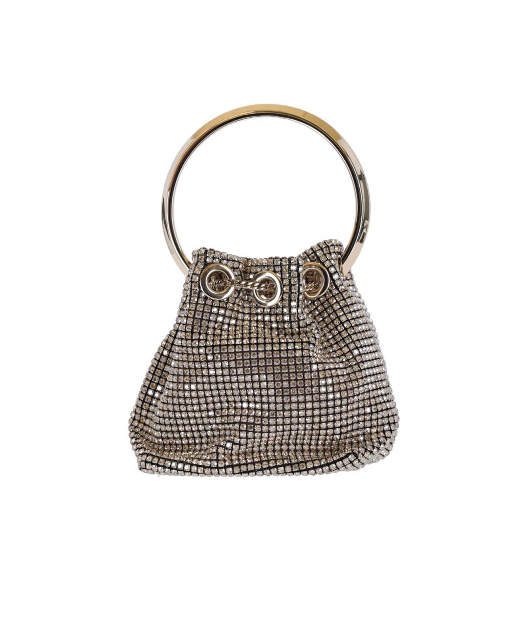 JIMMY CHOO Бежевая тканевая сумка с короткими ручками, фото 3