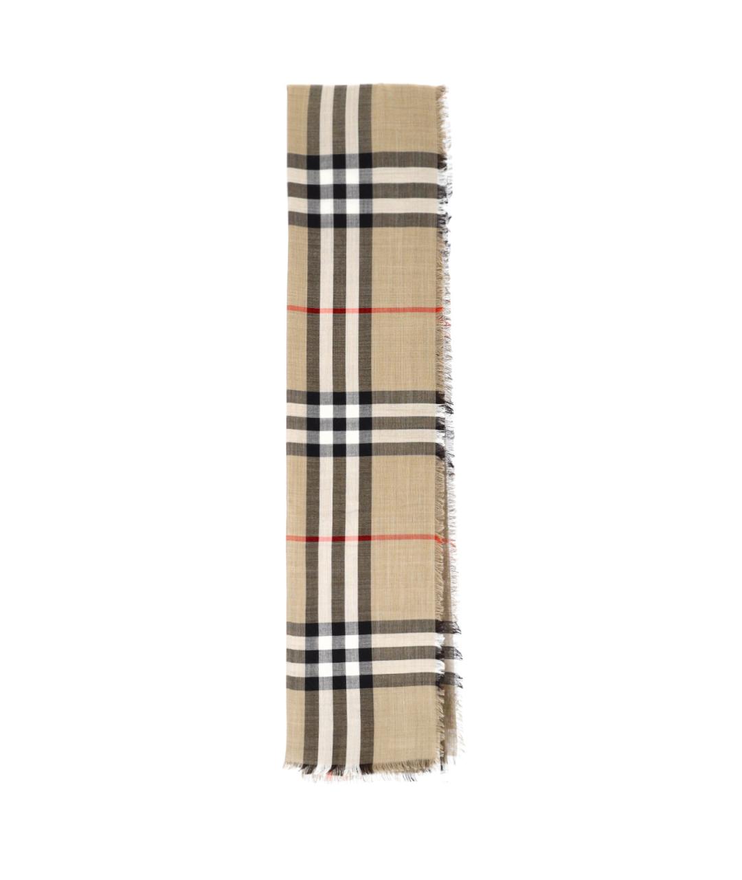 BURBERRY Бежевый шерстяной шарф, фото 1