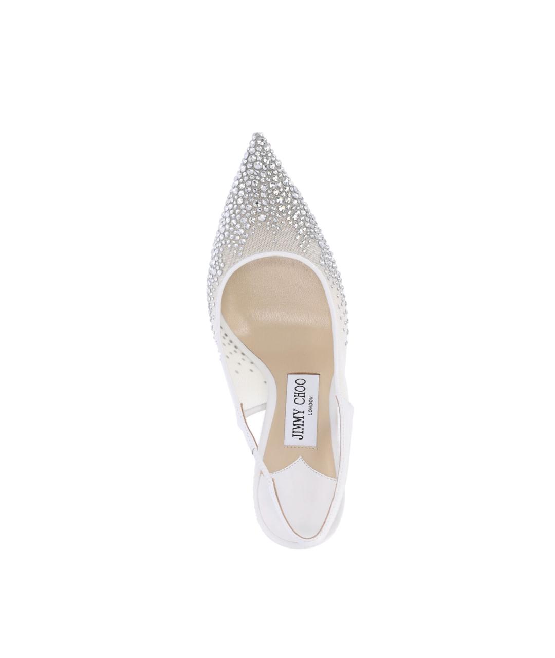 JIMMY CHOO Белые текстильные туфли, фото 5