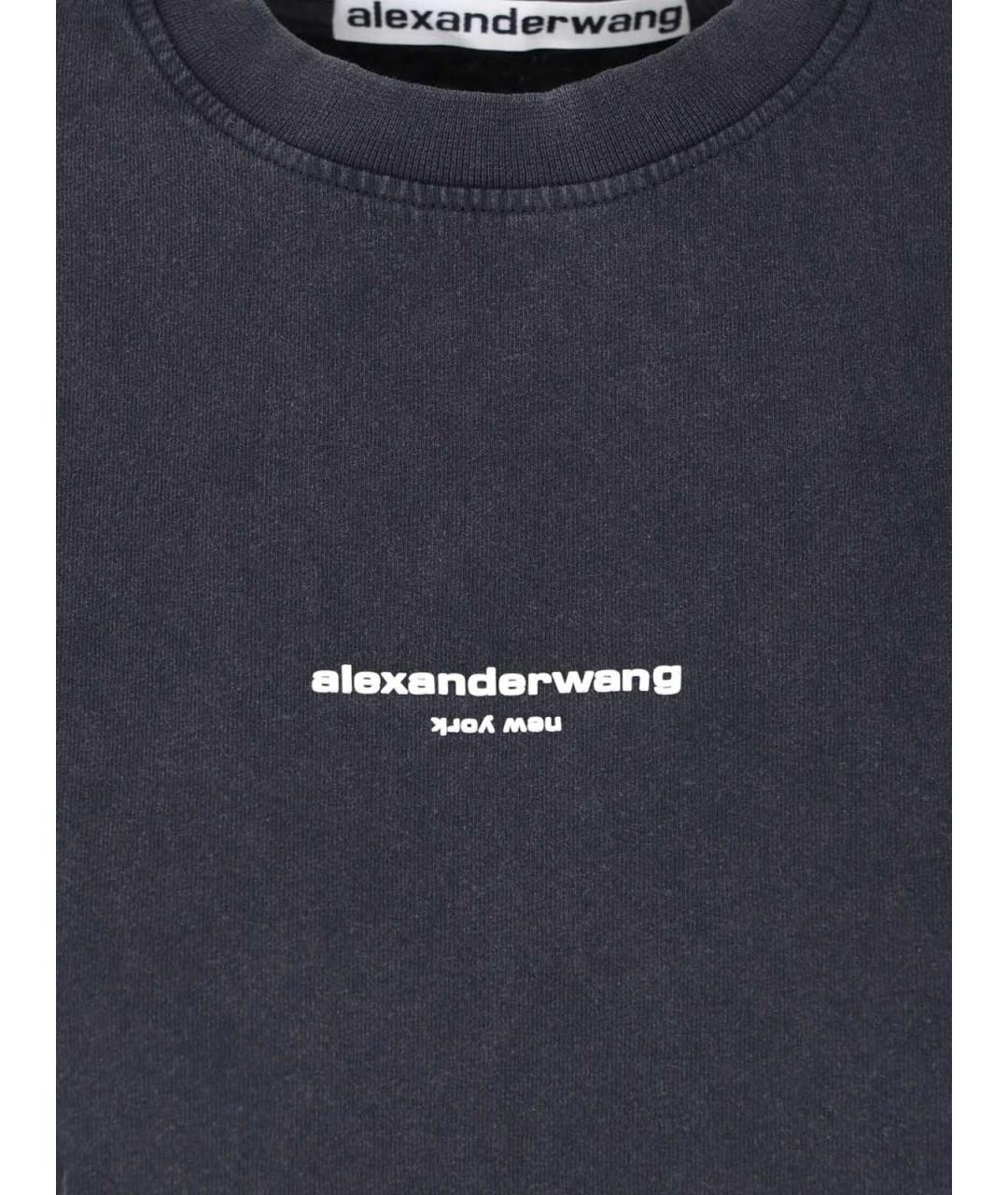 ALEXANDER WANG Черная хлопковая футболка, фото 3
