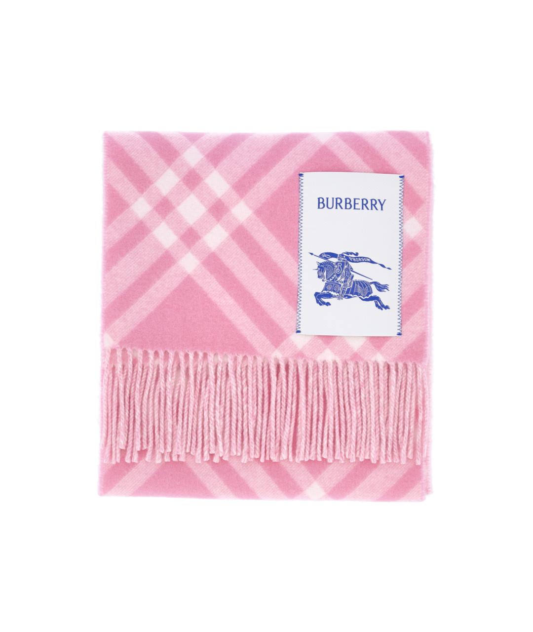BURBERRY Розовый кашемировый шарф, фото 2