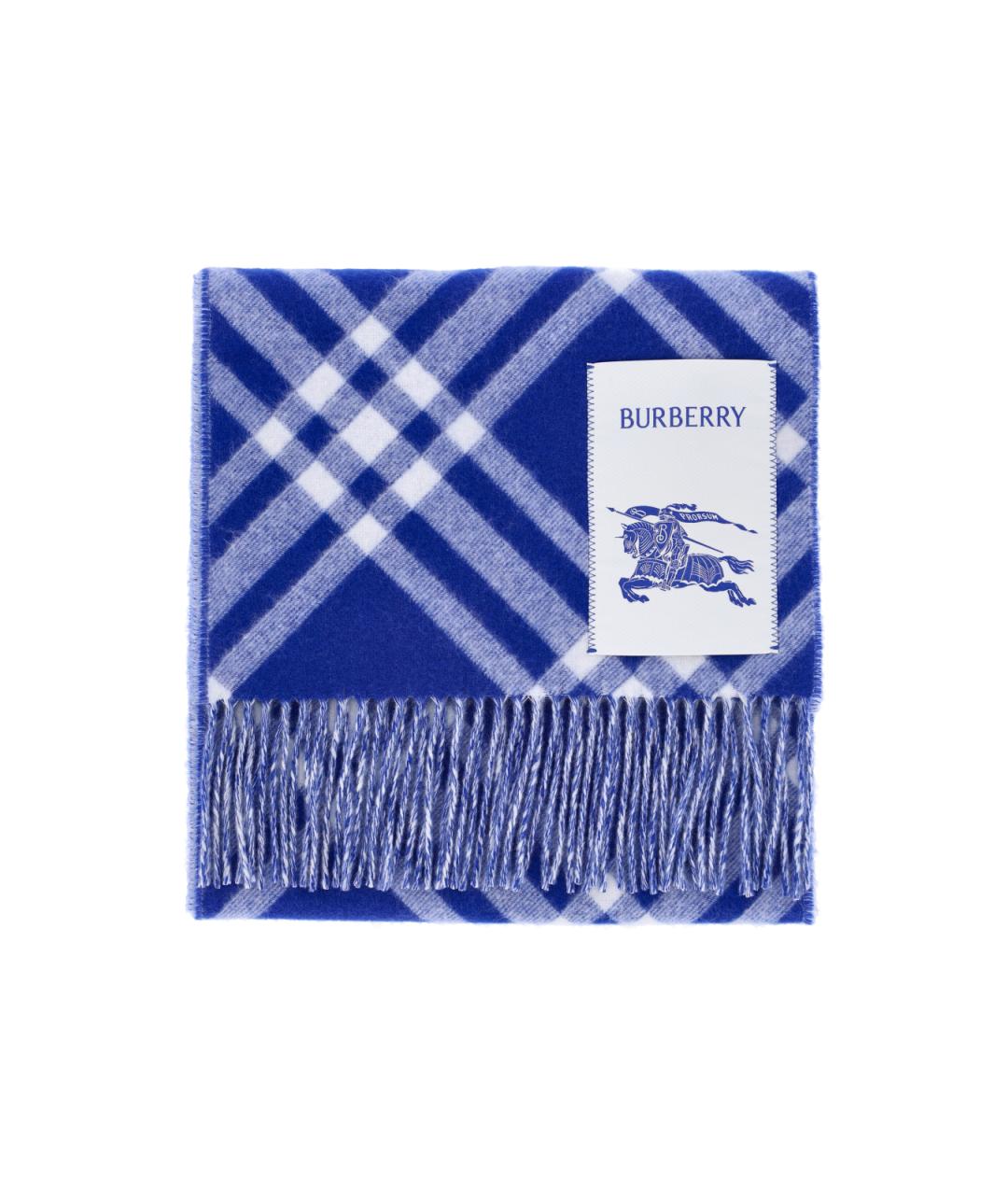 BURBERRY Синий кашемировый шарф, фото 2