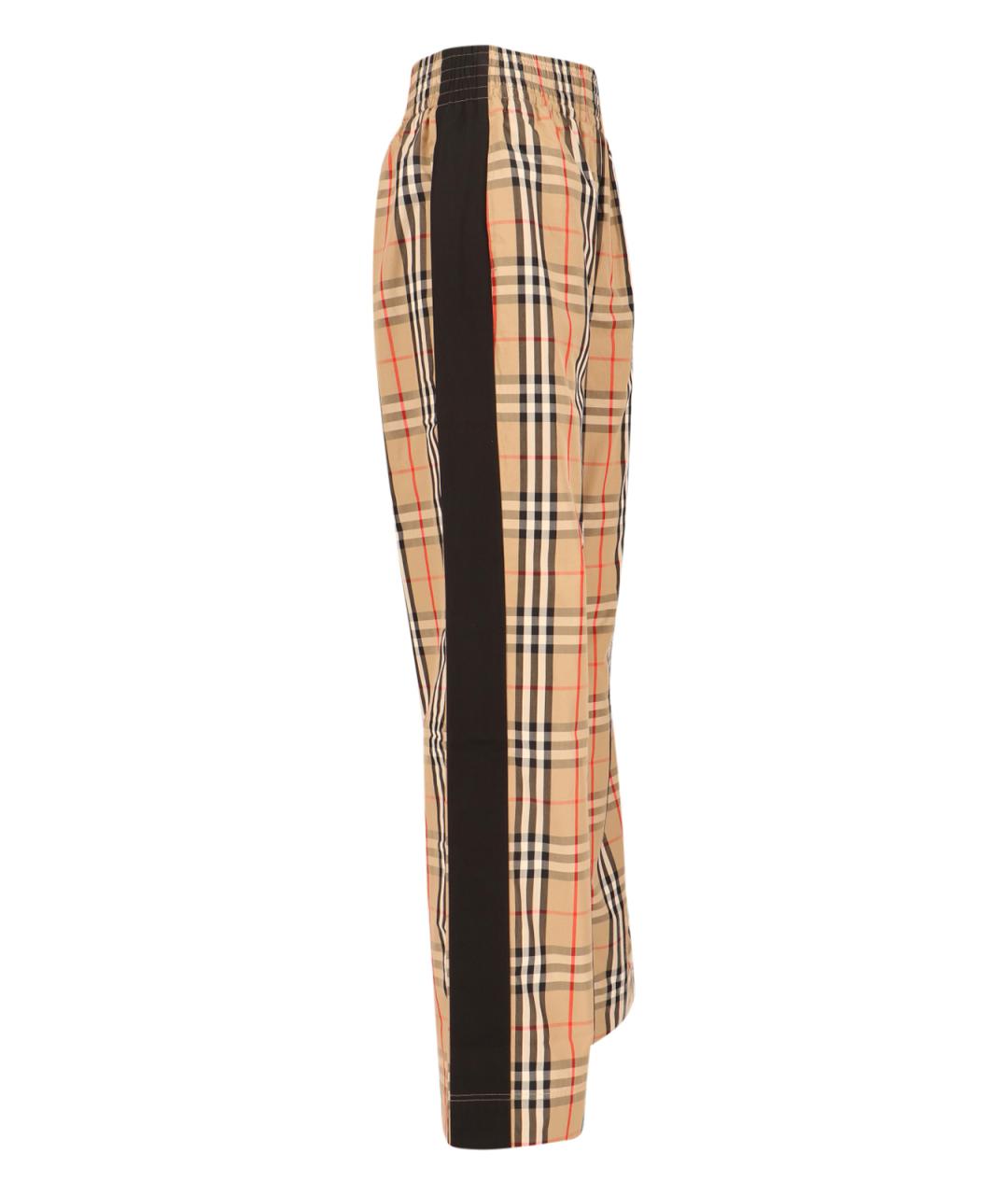 BURBERRY Бежевые хлопковые прямые брюки, фото 2