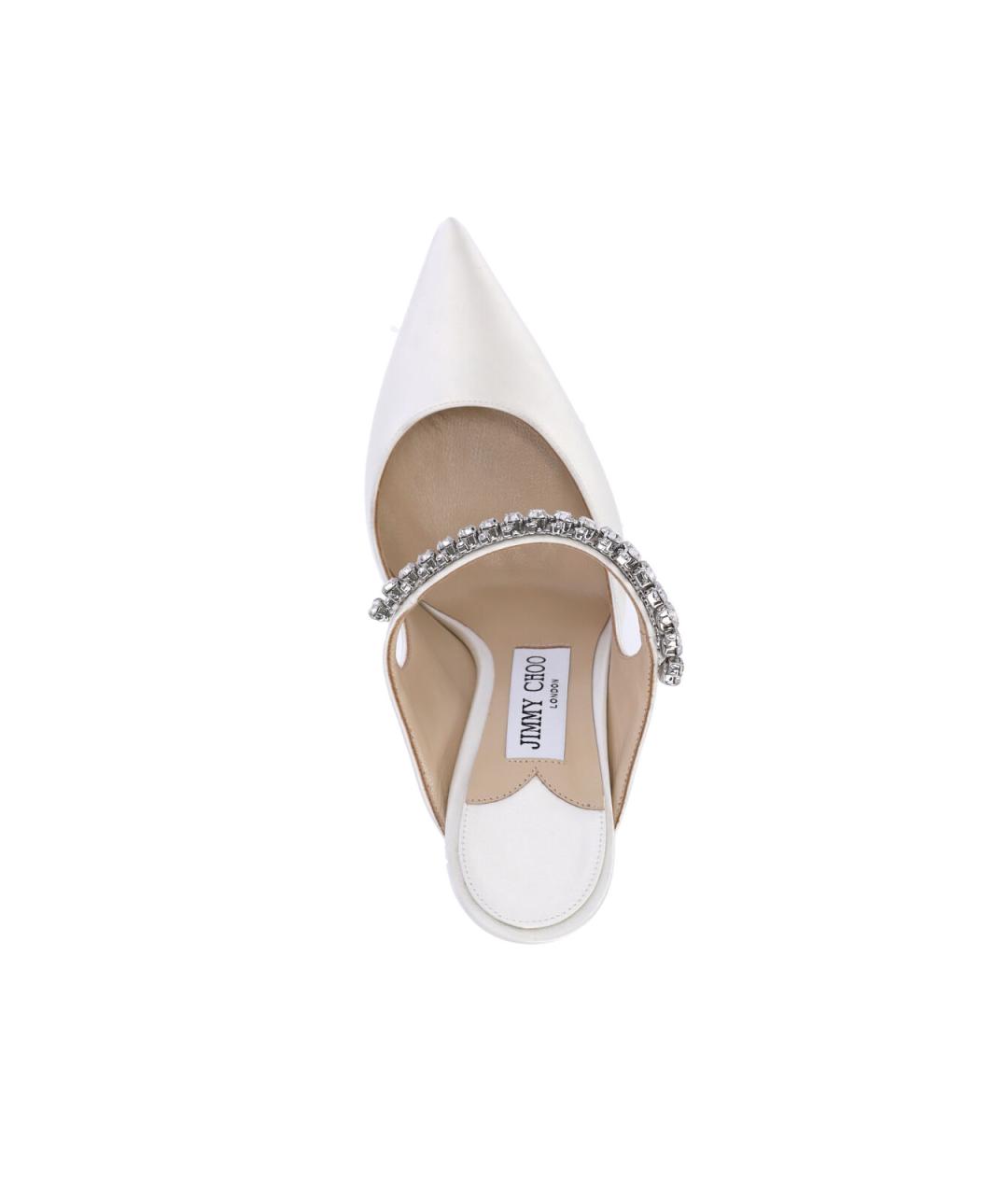 JIMMY CHOO Белые кожаные мюли, фото 5
