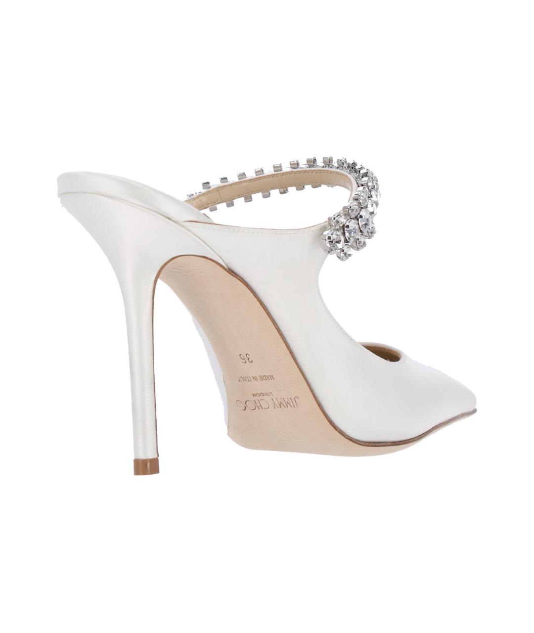 JIMMY CHOO Белые кожаные мюли, фото 4