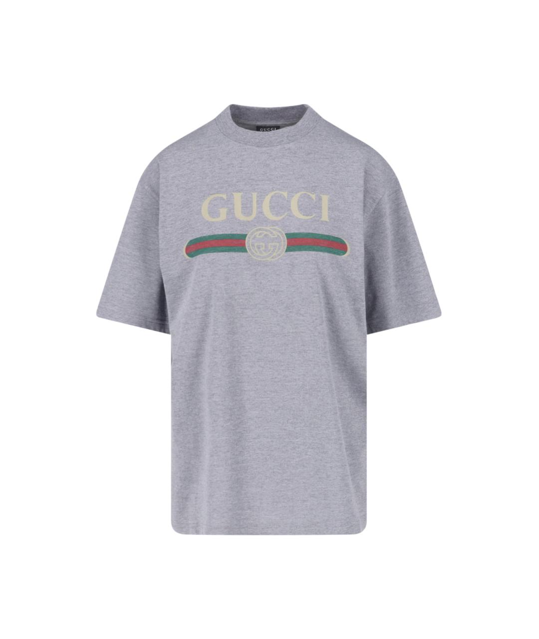 GUCCI Серая хлопковая футболка, фото 1
