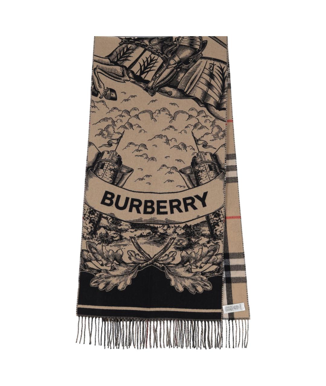 BURBERRY Бежевый кашемировый шарф, фото 1