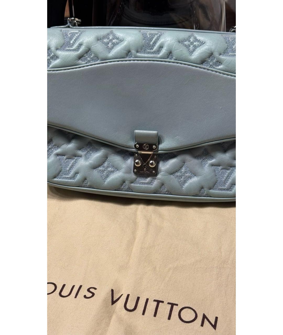 LOUIS VUITTON Голубая кожаная сумка через плечо, фото 2
