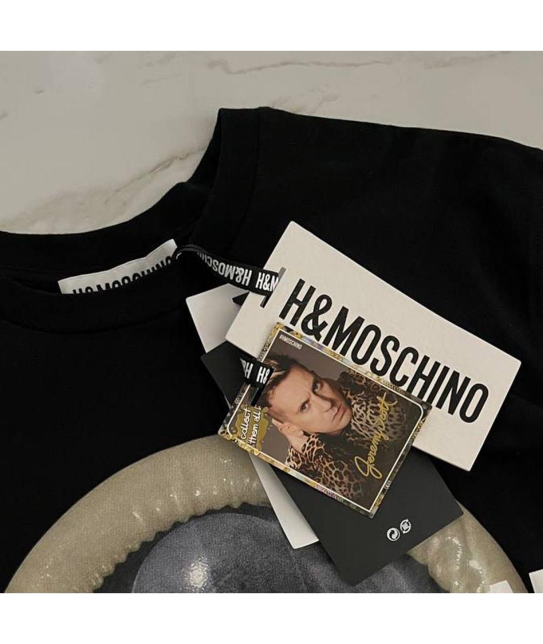 MOSCHINO Черная хлопковая футболка, фото 4
