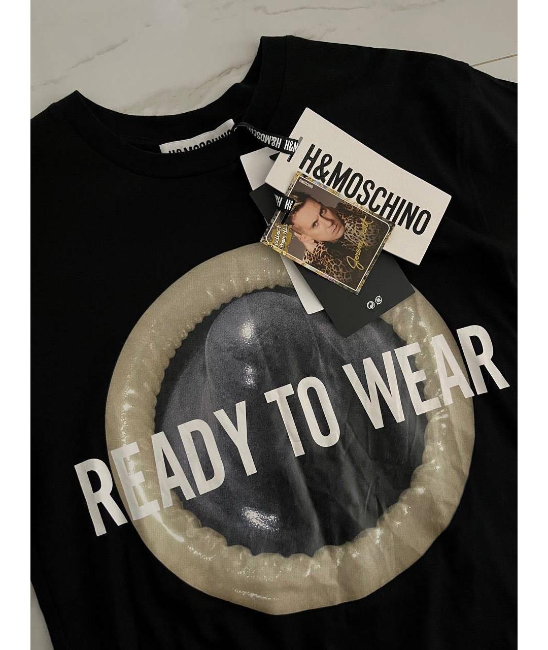 MOSCHINO Черная хлопковая футболка, фото 2