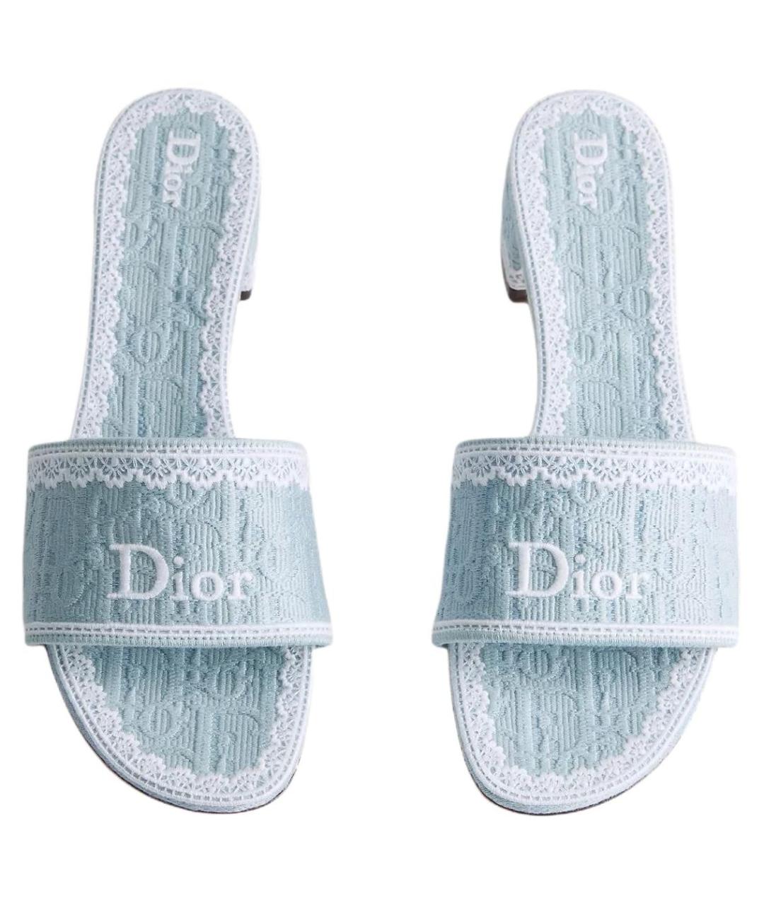 CHRISTIAN DIOR Голубые босоножки, фото 4