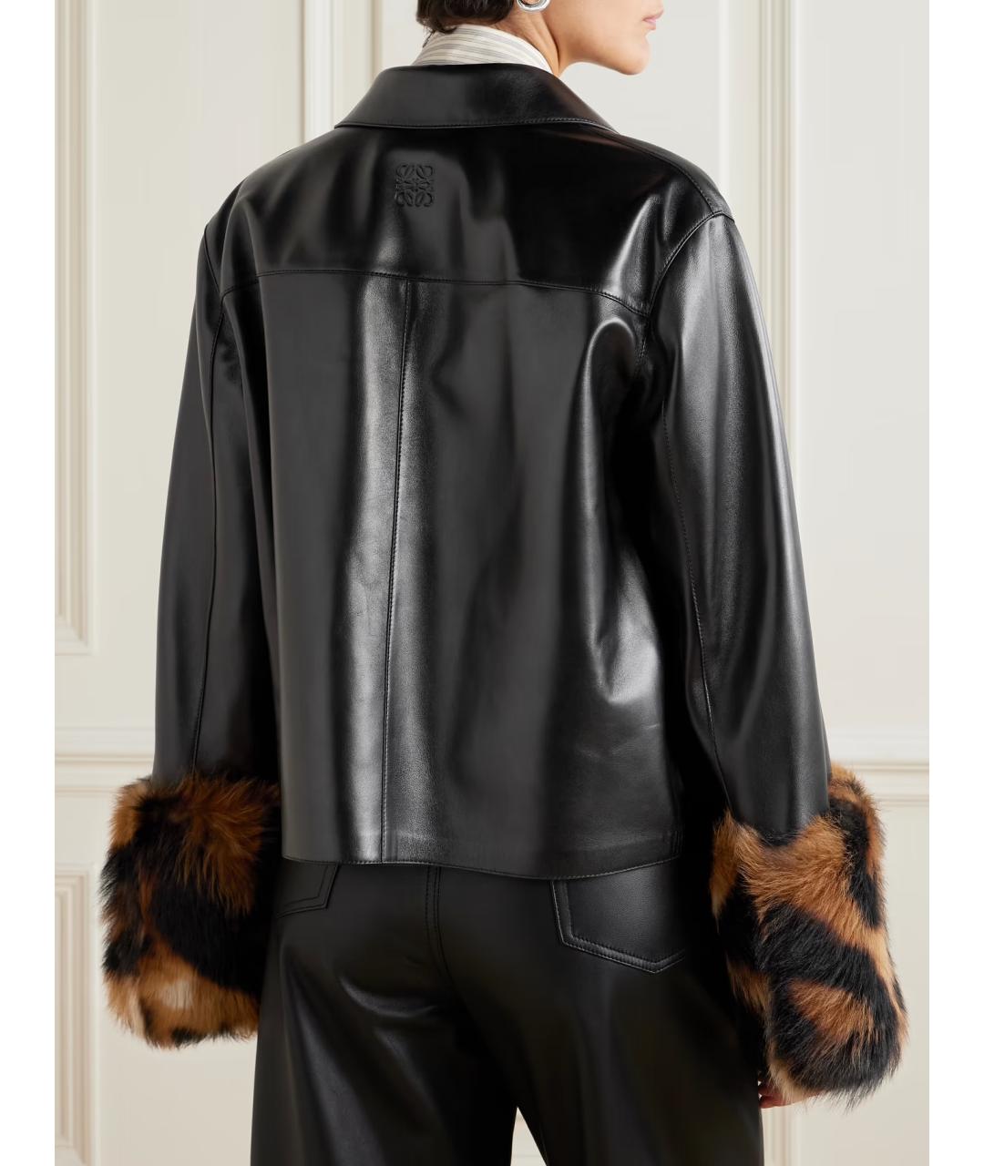 LOEWE Черная кожаная куртка, фото 6