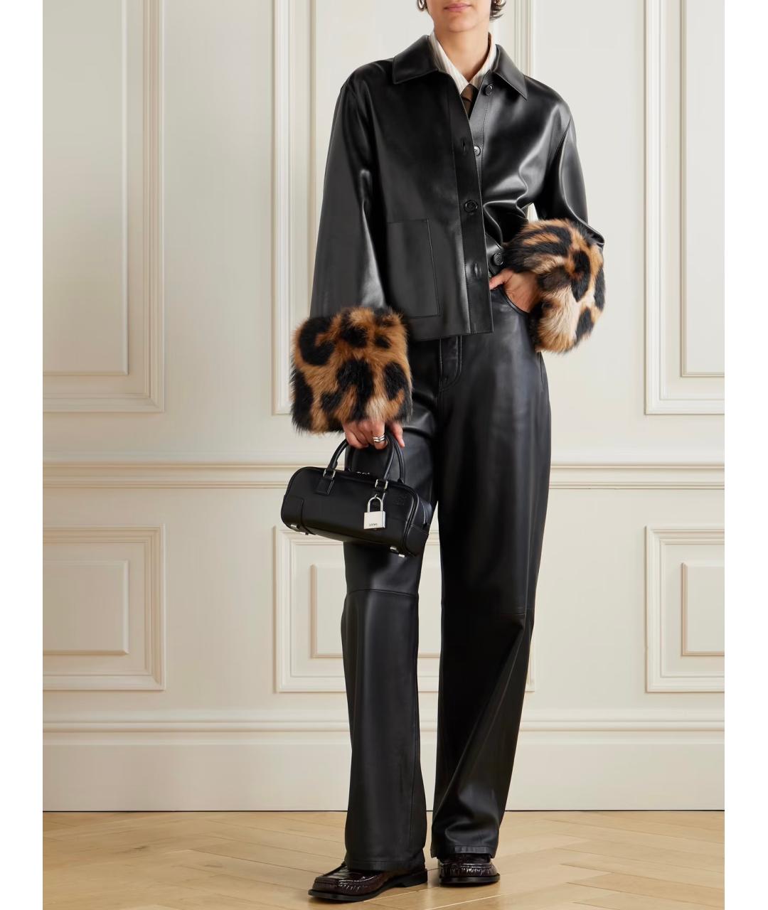 LOEWE Черная кожаная куртка, фото 5
