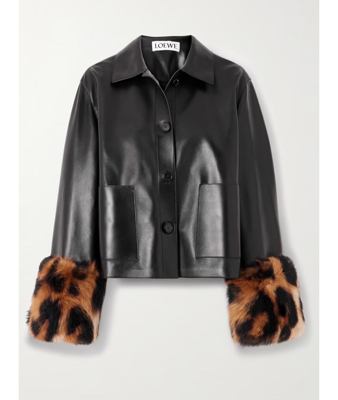 LOEWE Черная кожаная куртка, фото 7